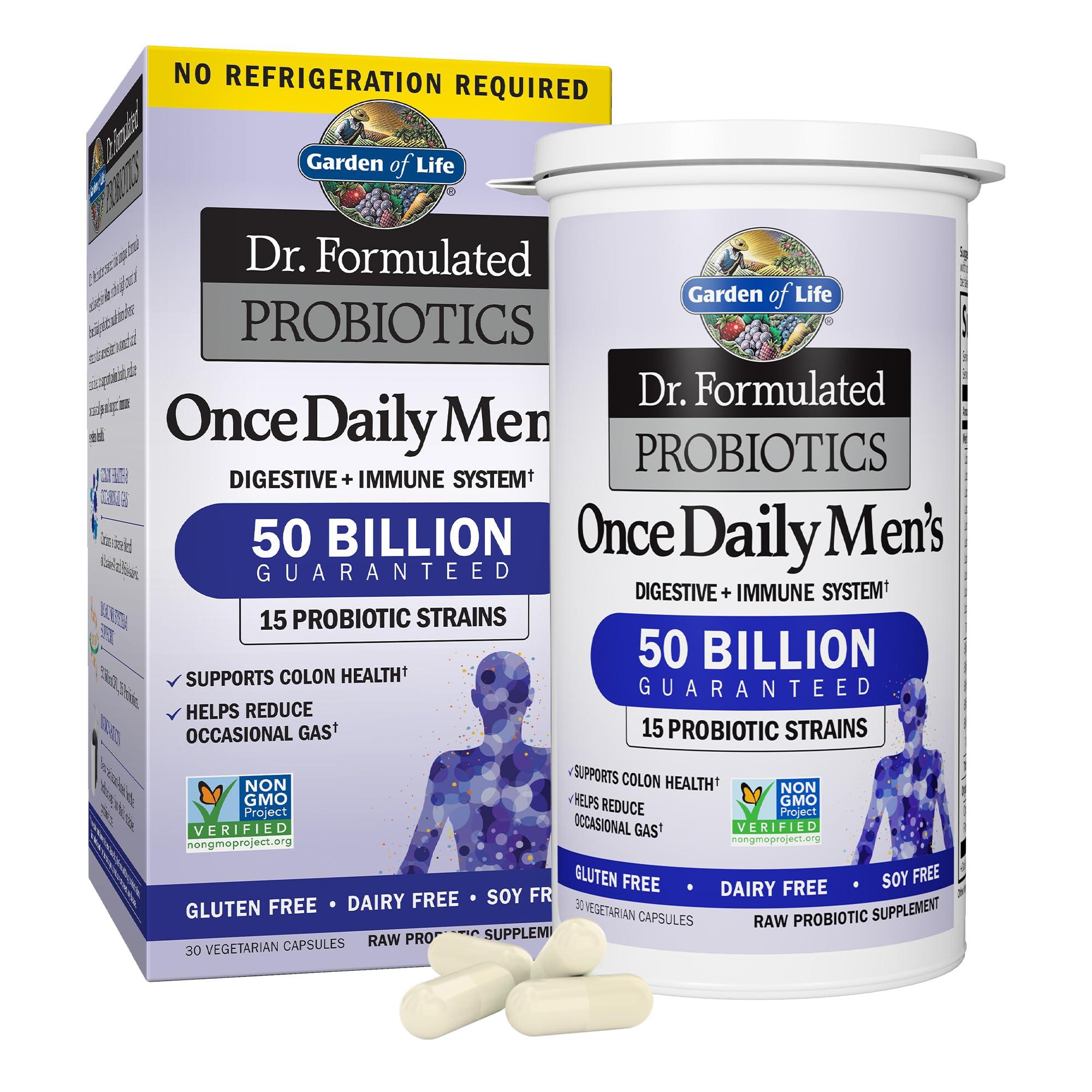 Garden of Life Raw Probiotics 100 Billion CFU + Dr Formulated Probiotics for Men 50 Billion CFU - 30 Capsules Each
