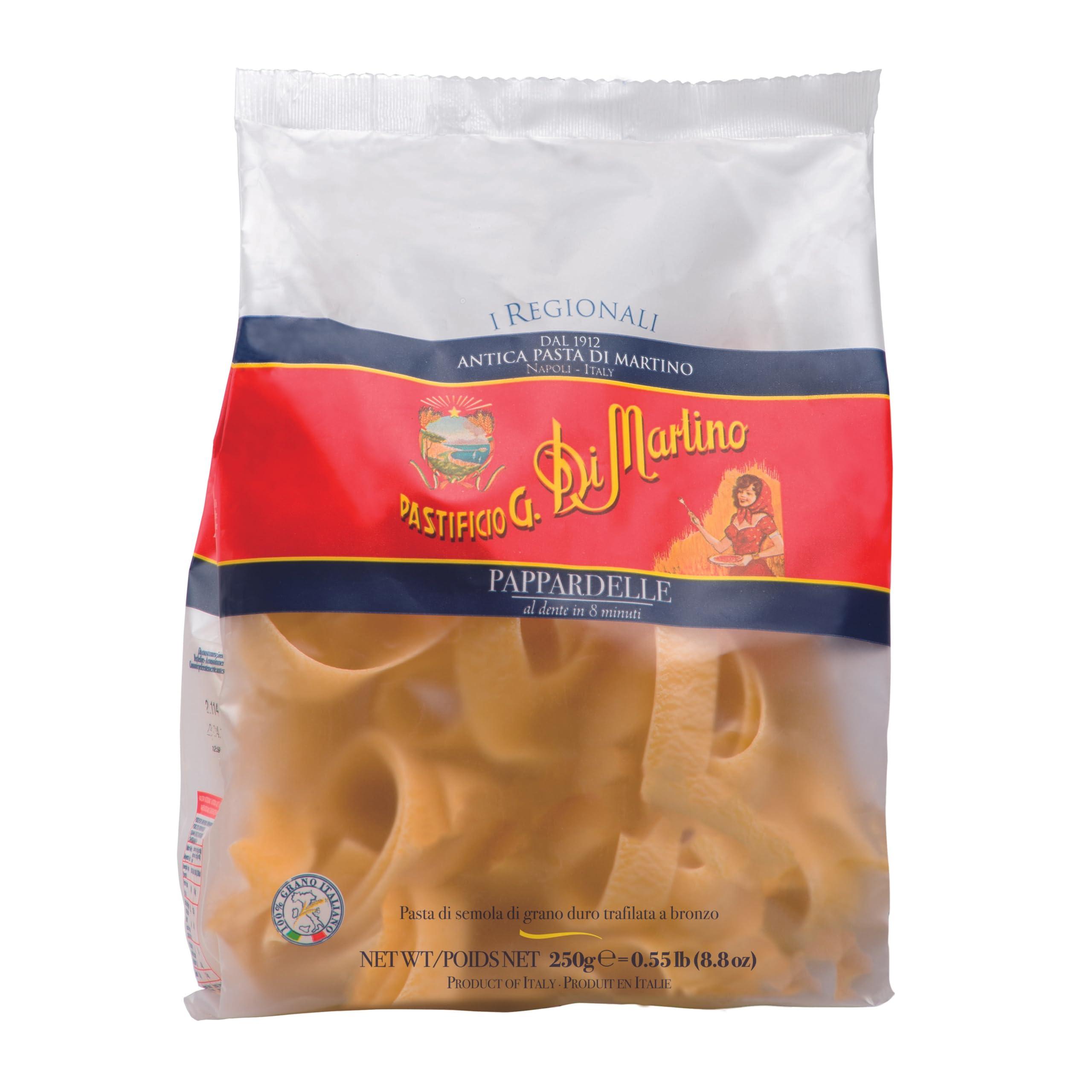 PASTIFICIO G. DI MARTINO Pastificio Di Martino - Pappardelle Pasta 16oz (12 Packs), Non-GMO Organic Pasta Made in Italy with 100% Italian Durum Semolina Wheat - Healthy, Italian Pasta High in Protein & Fiber, Bronze Die