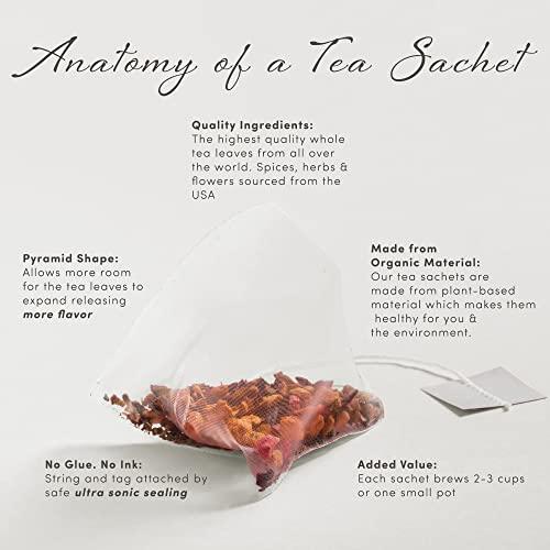 La Tea Dah Hibiscus Flower Herbal Tea by La Tea Dah | Premium Caffeine Free Hibiscus Tea Bags Blended in the USA | Delicious as Hot or Iced Tea | Floral Tea Gift Collection (12 Decaf Sachets)