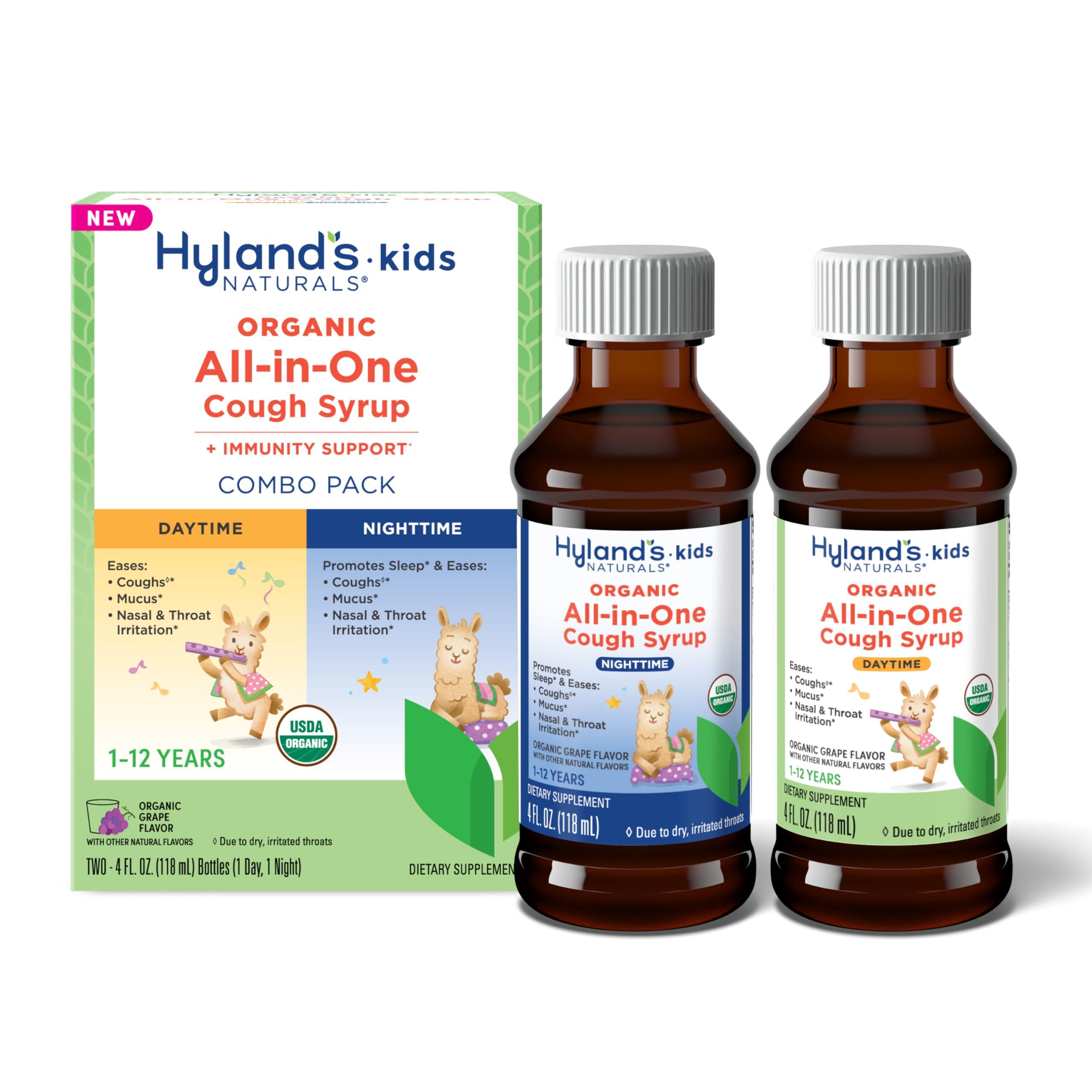 Hyland\'s Hyland\'s Kids Organic All-in-One Grape Cough Syrup Day & Night, Two 4 Ounce Bottles
