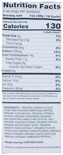 Lesserevil Lesser Evil Fiery Hot Flavored Organic Power Curls, Grain Free, Gluten Free, 4 Ounces (Pack Of 9)