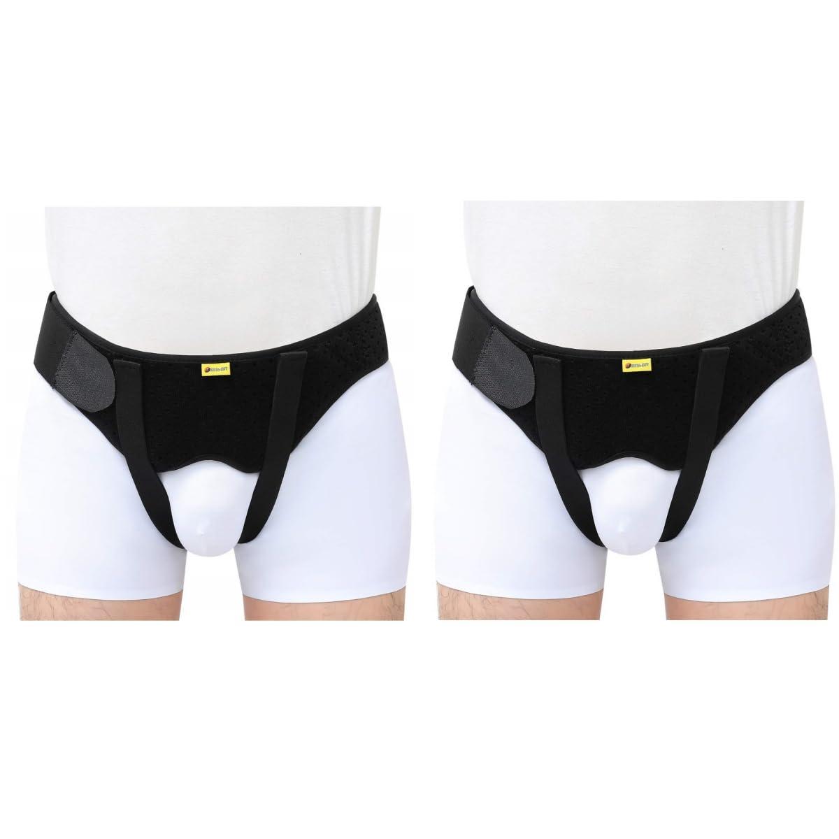 Tenbon Tenbon Hernia Belt Truss for Single/Double Inguinal or Sports Hernia, Hernia Support Brace for Men for Women Pain Relief Recovery Strap with 2 Removable Compression Pads Comfortable Material (Small+M)