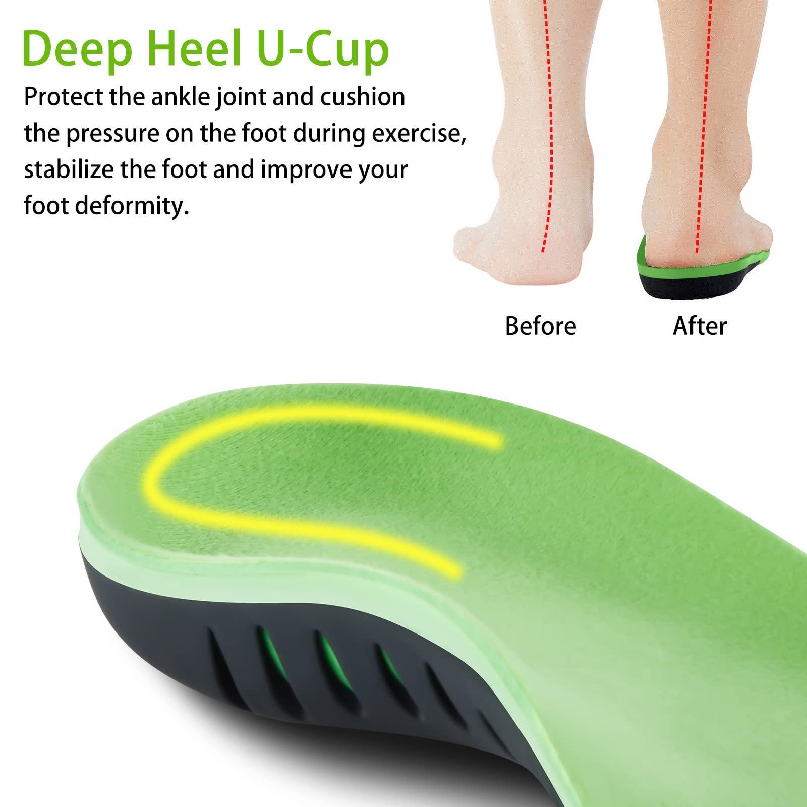 DONQE Arch Support Insoles (220+lbs) Plantar Fasciitis relief Insoles for Flat Feet, Work Boot Insoles, Memory Foam Shoe Inserts for Running and Hiking, Gel Orthotic Insoles for Men & Women