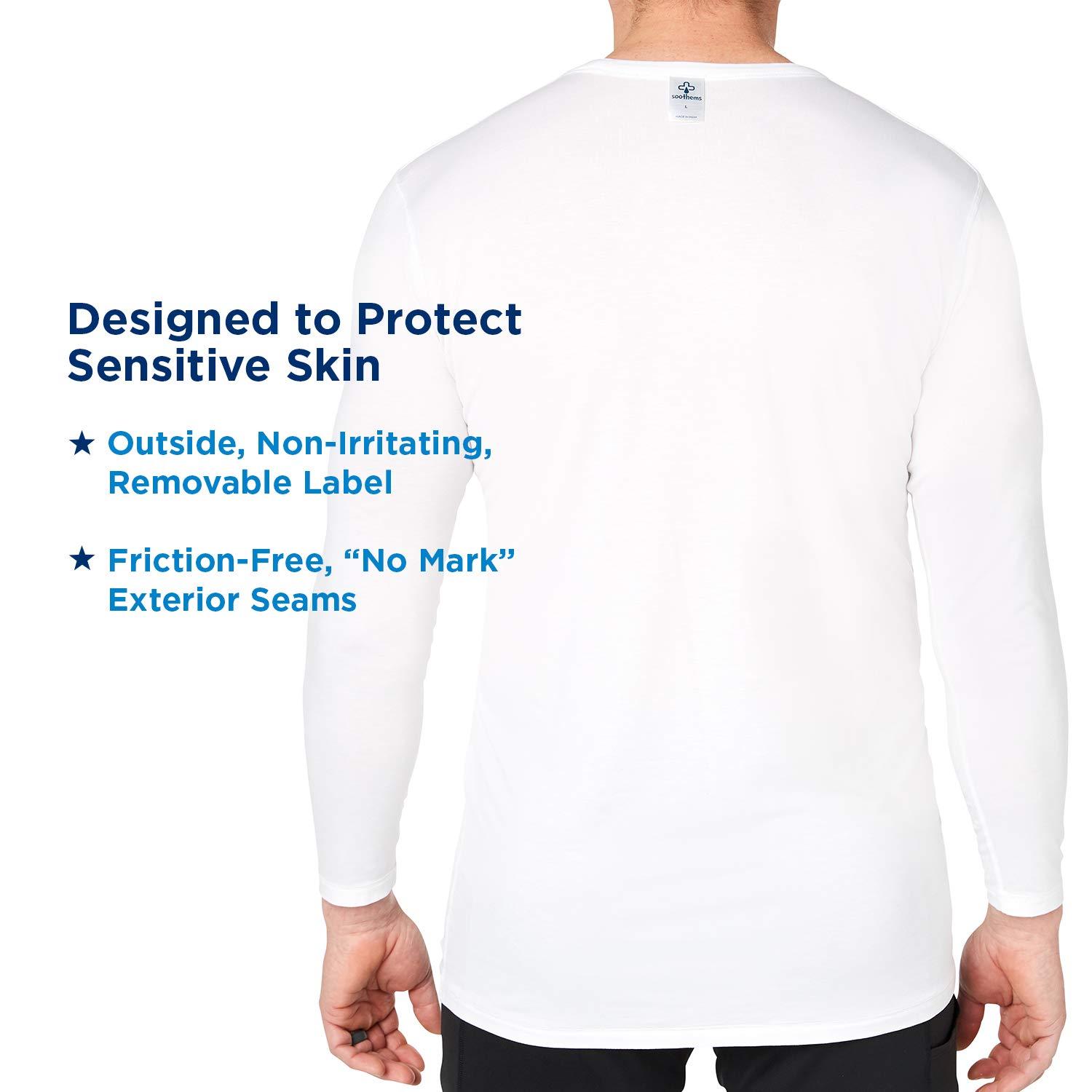 Soothems Eczema & Psoriasis Clothing Relief Treatment Shirt for Moderate to Severe Sensitive Dry Skin for Men (Size M)  Also Used as a Wet Wrapping Therapy White
