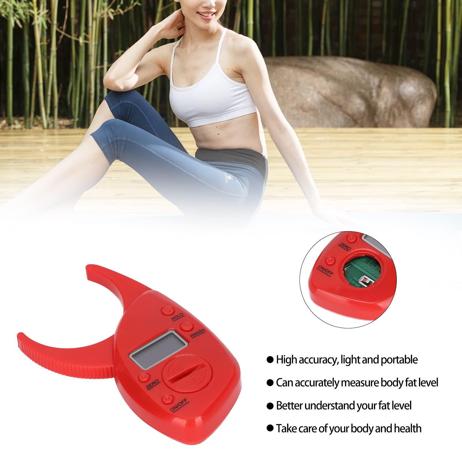 Shanrya Body Fat Caliper, Accu Measure Fat Calipers Subcutaneous Fat Calipers Body Fat Measurement Device Fat Calipers for Trainers for Fitness Enthusiasts(red)