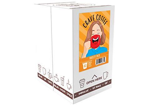 Crave Beverages Crave Beverages Flavored Coffee Pods Sampler, Compatible with 2.0 K-Cup Brewers, Assorted Variety Pack, 40 Count (Pack of 1)