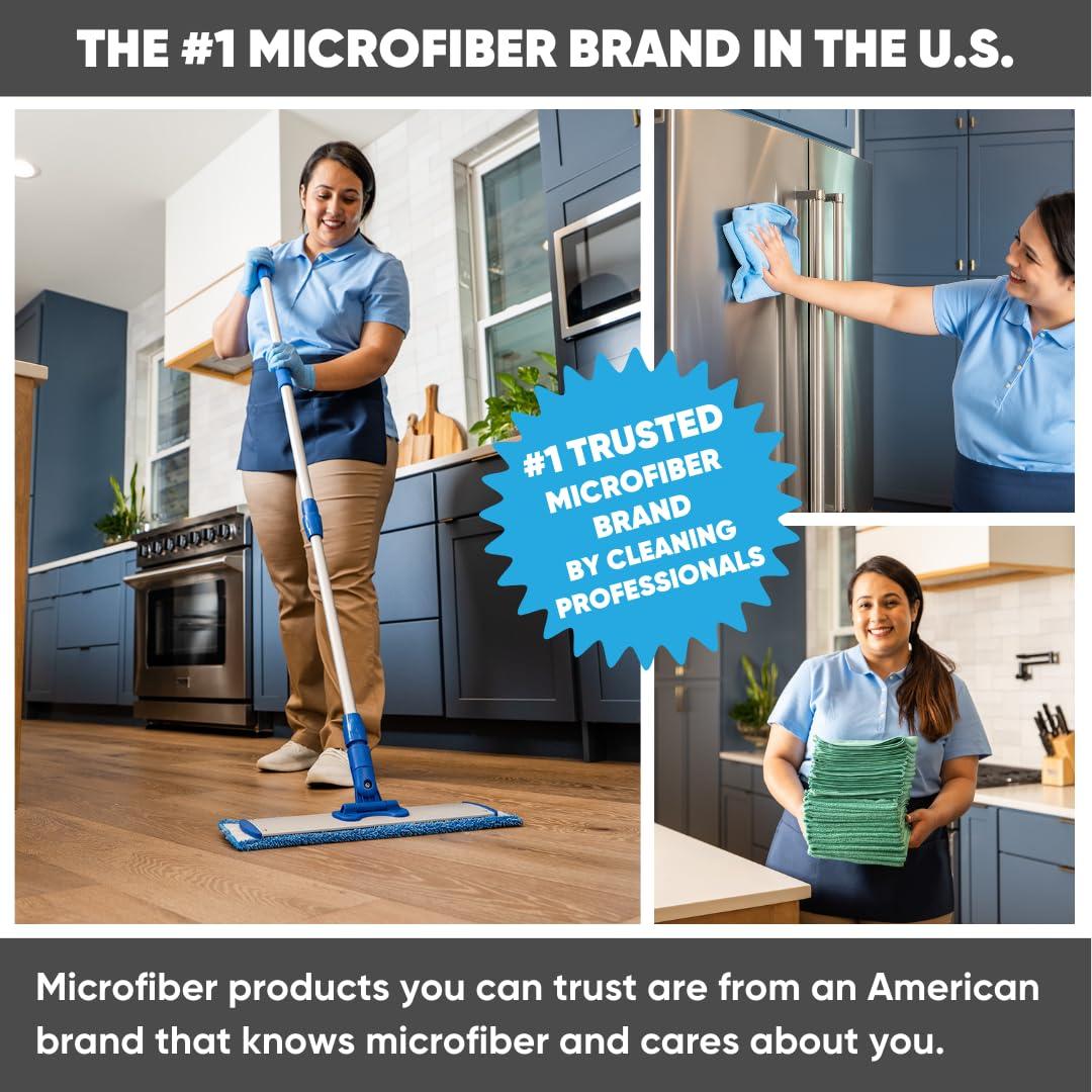 Microfiber Wholesale Microfiber Wholesale 18\" Absorbent Microfiber Wet Mop Pad - Reusable, Machine Washable, Refills (2 Pack)