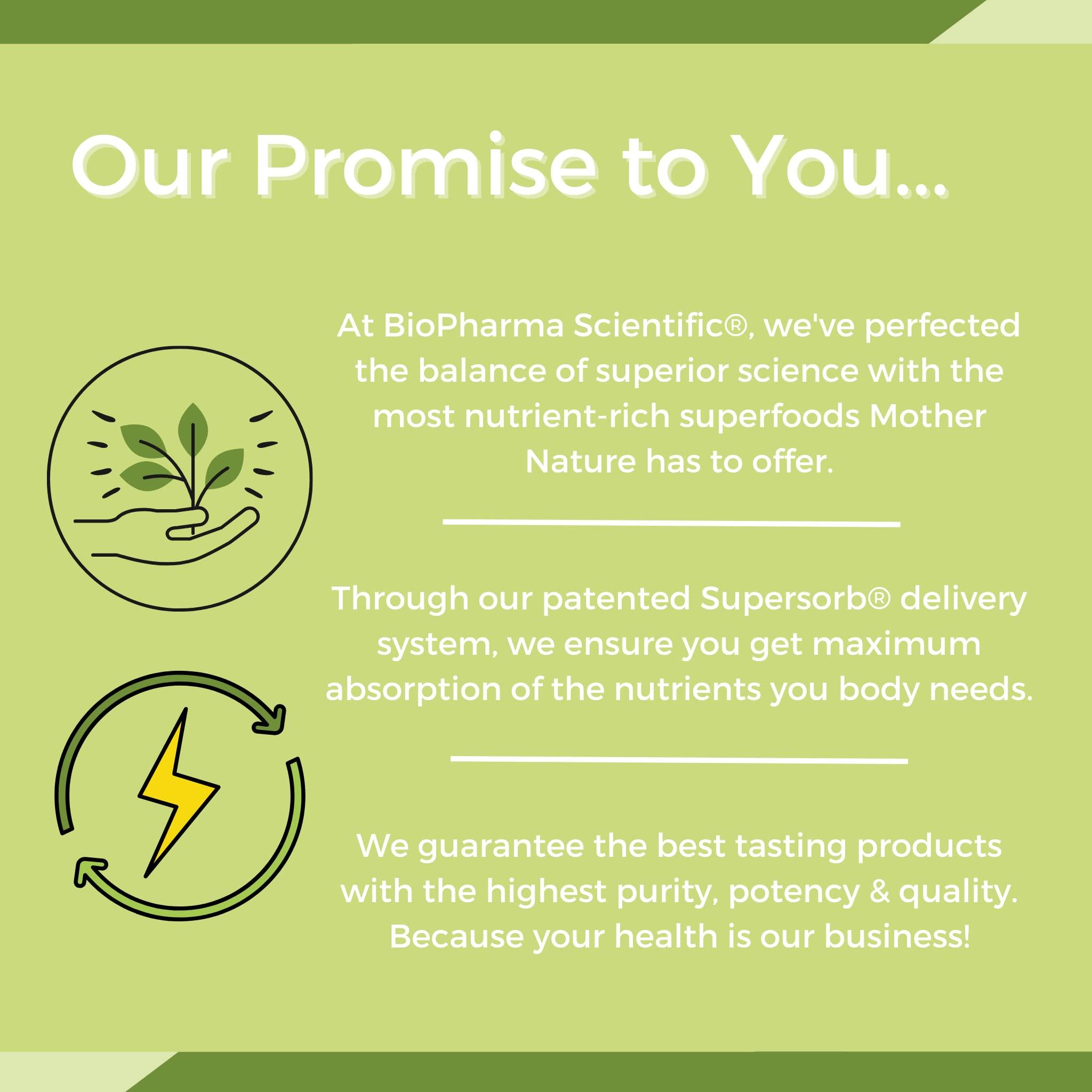 Biopharma Scientific Biopharma Scientific NanoGreens: Greens Superfood Fruit & Vegetable Powder for Digestive Health & Immunity with Spirulina, Chlorella, Kale, Spinach, Plant Based, Green Apple Flavor, 30 Servings