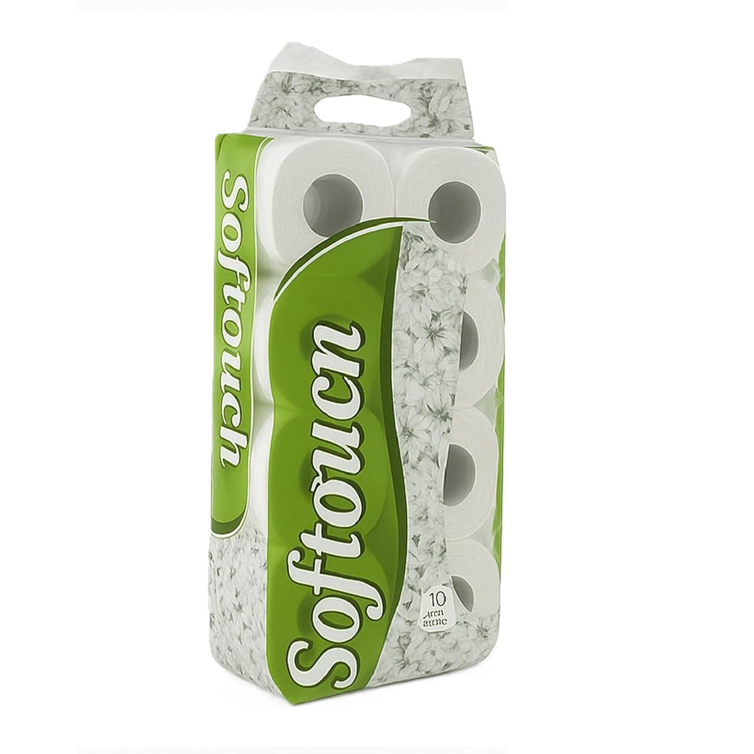 Softouch Softouch 2 Ply Toilet Paper Tissue Roll 10-in-1 set (Multicolour)