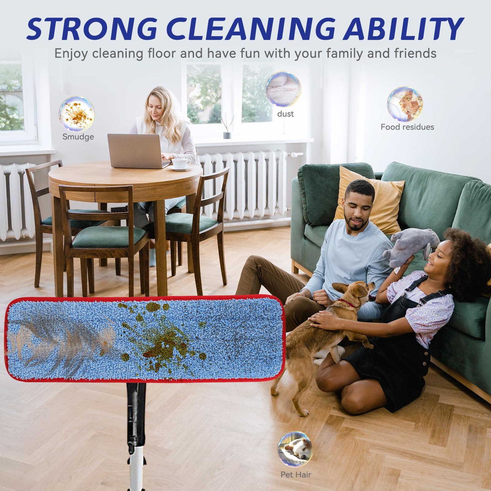 Sgizoku Microfiber Mop Pads for Rubbermaid Commercial 18 Inch Mop and 17 Inch Mop - 12 Pack Reusable Wet & Dry Cleaning Mop Head Replacement Refills Fit for Any Microfiber Flat Mop System 18\" and 17\"