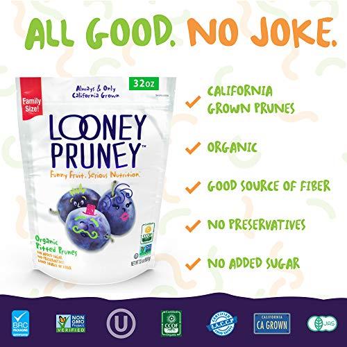 Looney Pruney Organic Pitted Dried Prunes for the Entire Family | Always California-Grown | Kosher | No Added Sugar & No Preservatives (32 oz) image-2