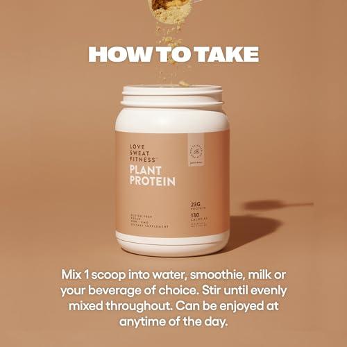 Love Sweat Fitness Love Sweat Fitness Organic Vegan Protein Powder | Peanut Butter | 23g Protein, 14 Servings, Plant Based, Gluten Free, Non-GMO