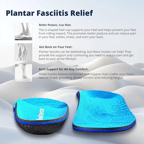 Shoeltecor Shoeltecor Insoles Relieve Plantar Fasciitis Overpronation Heel Pain,Correction of Flat feet and High Arch,Providing Excellent Shock Absorption and Cushioning,Bundle with Manual Foot Massagers