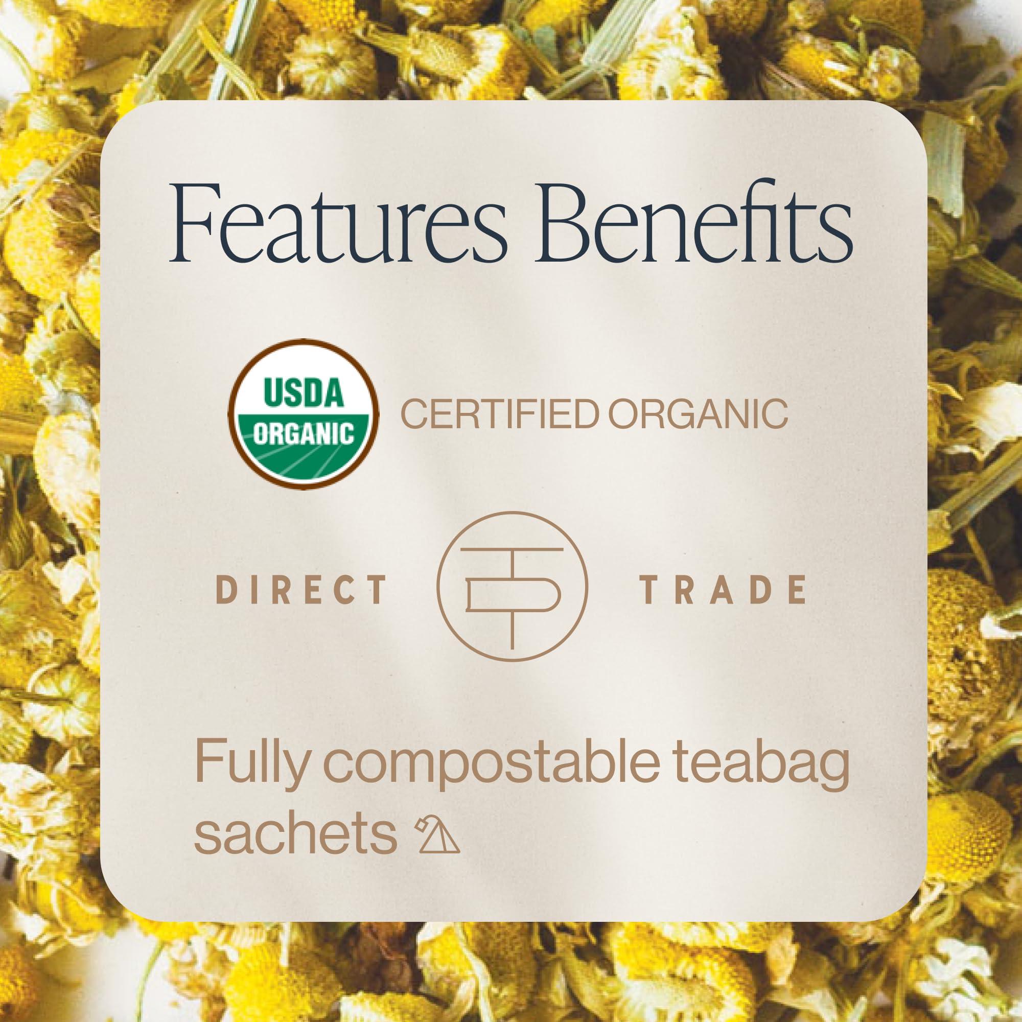 Rishi Tea Rishi Tea Chamomile Medley Herbal Tea - Organic, Caffeine Free Sachet Tea Bags, Sleep Friendly Calming Chamomile Flowers with Lemon Verbena & Mint - 15 Count (Pack of 1)