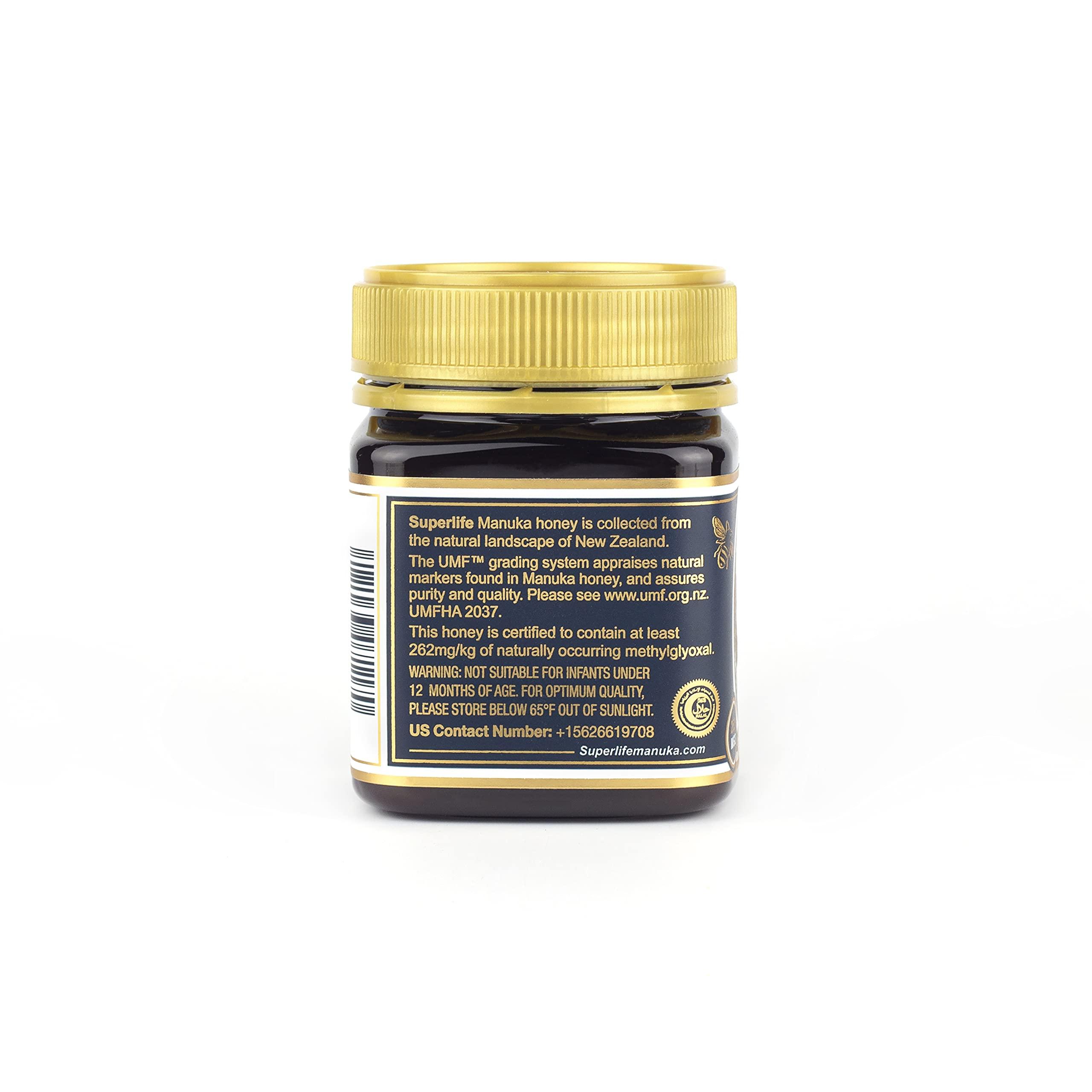 SuperLife SuperLife - Manuka Honey MGO 263+ (UMF 10+) 250g, Raw Honey, Pure & Unpasteurised Monofloral New Zealand Honey