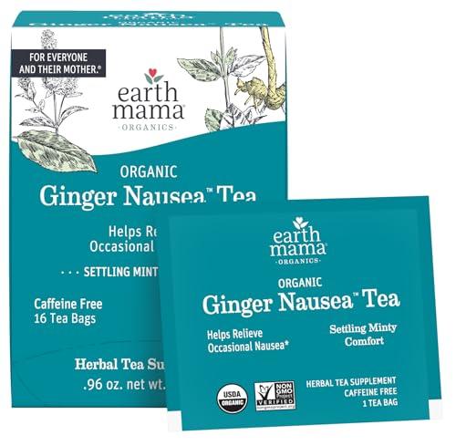 Earth Mama Earth Mama Organic Ginger Nausea Tea | Comforts Occasional Nausea + Morning Sickness, 16 Teabags Per Box (6-Pack)