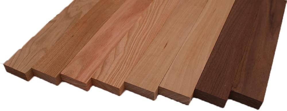 Barrington Hardwoods Barrington Hardwoods Domestic Exotic Variety Pack - Butternut, Coffee Nut, Grey Elm, Walnut - 3/4\" x 2\" (8 Pieces) (3/4\" x 2\" x 48\")