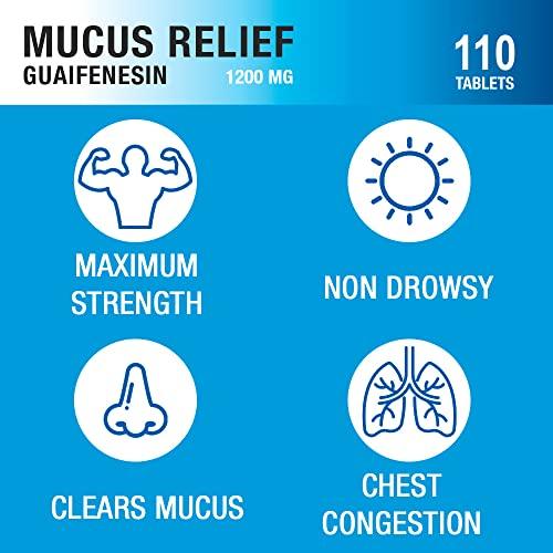 P Puregen Labs Puregen Labs Mucus Relief 12 Hour Extended Release Guaifenesin 1200mg Maximum Strength | Total 330 Tablets | Relief from Cough, Cold, Nasal & Chest Congestion | Expectorant | Extended Release