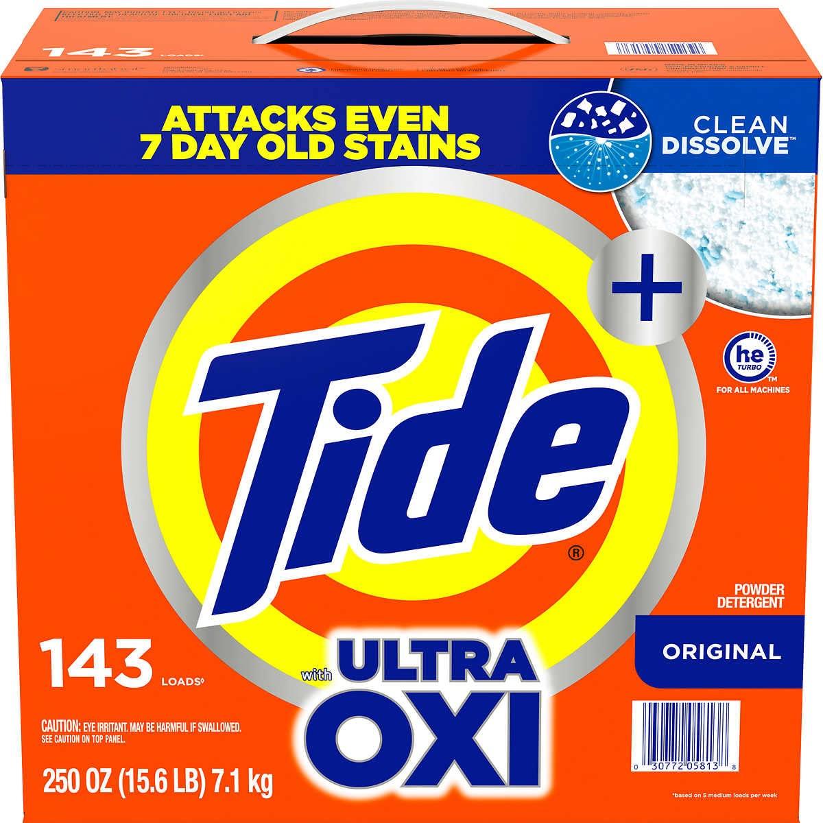 Tide Tide HE Ultra Oxi Powder Laundry Detergent, Original, 250 Ounce