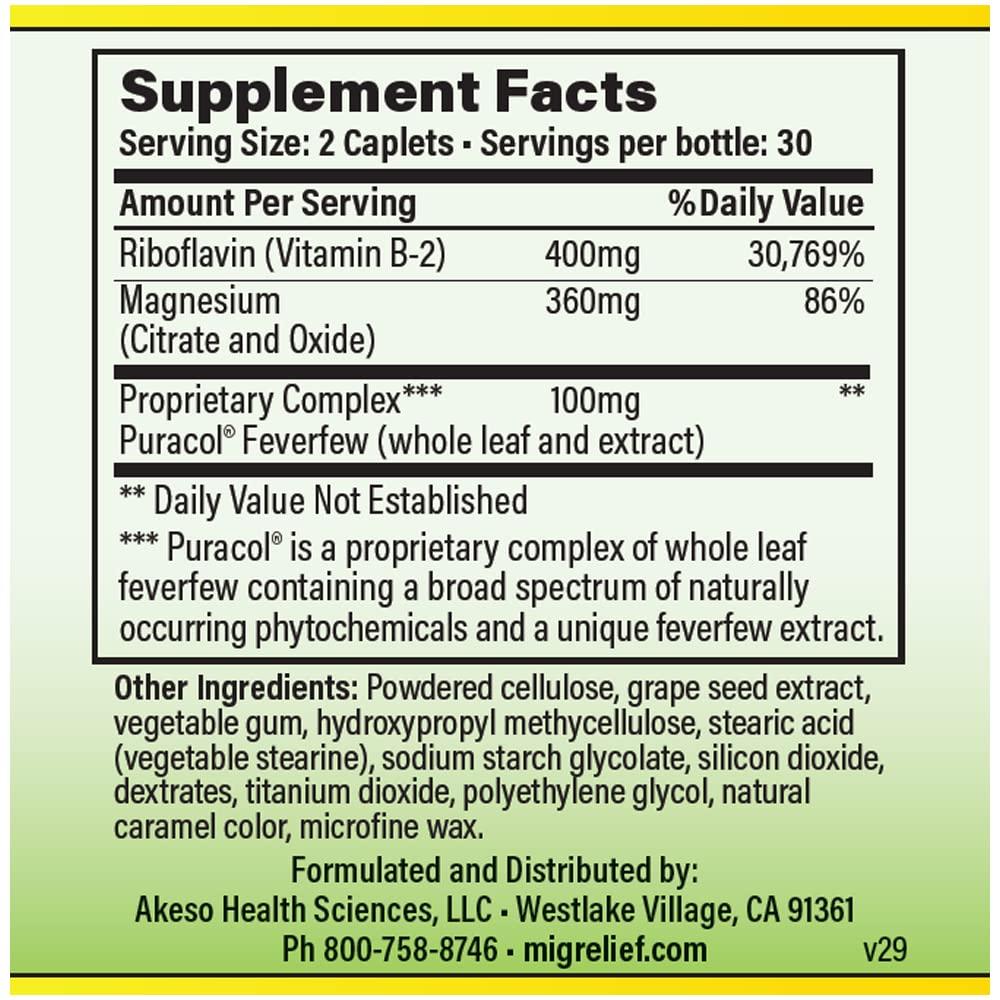 MigreLief MigreLief® Nutritional Support Kit for Migraine & Headache Sufferers Original Daily Formula Now Fast-Acting/As-Needed Formula - Supplement Bundle Pack - 1 Month Supply