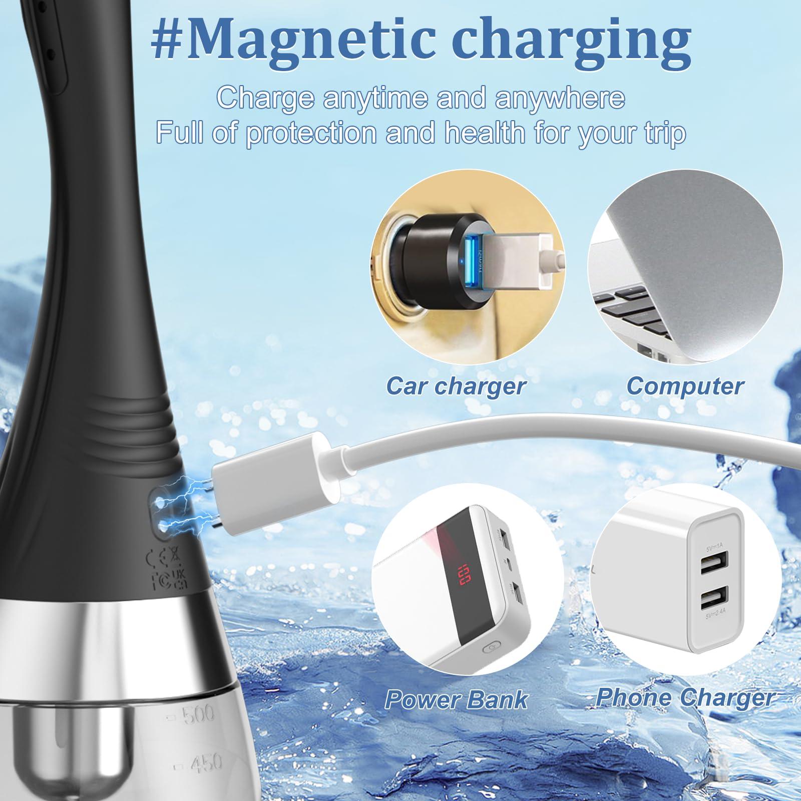 MIXIUALL Enema Anal Douche Anti Back-Flow Cleaner for Men Women - 360 Rotating Automatic Electric Silicone Enema Bulbs Douche with Remote Control 7 Spouts Butt Anal Travel Bottle Cleaner Kit