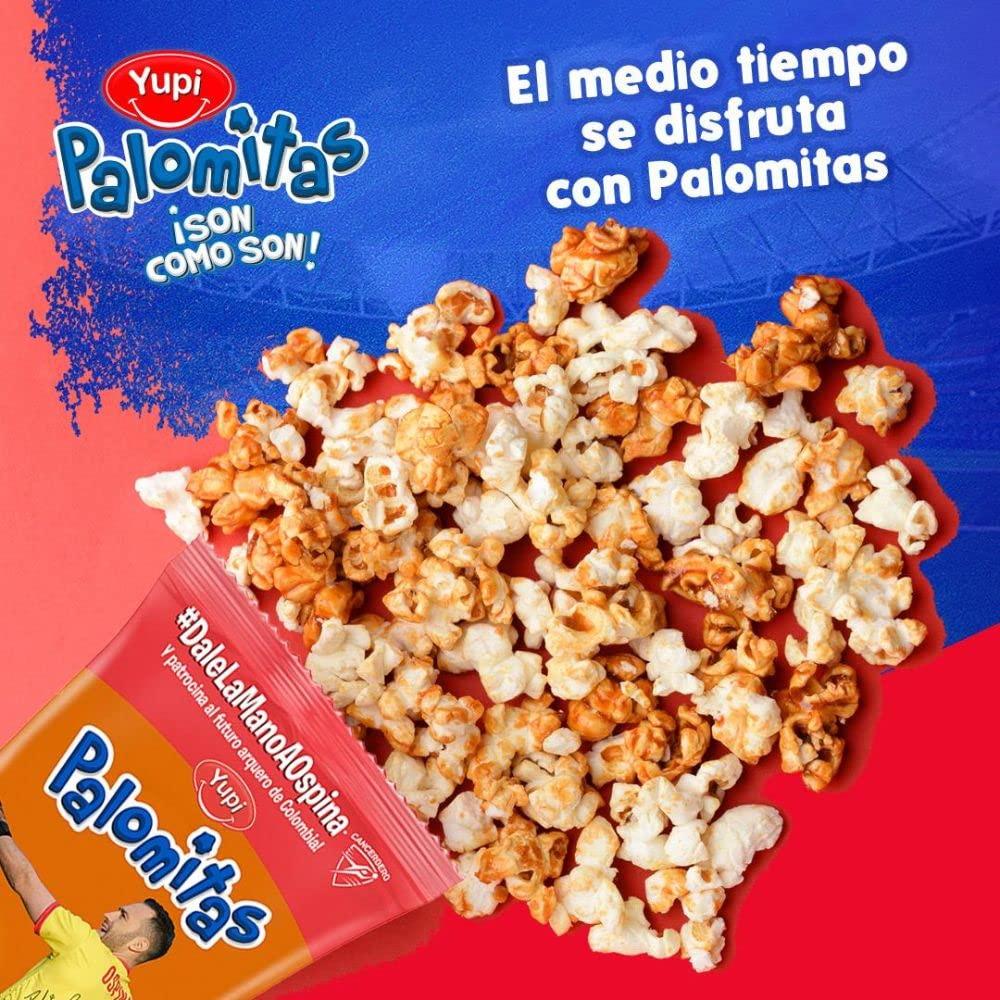 Productos Yupi Palomitas Yupi Caramelo (24 Pack) The most delicious Caramel popcorn-looking snack Colombian snacks Colombian food dulce colombiano mecato colombiano