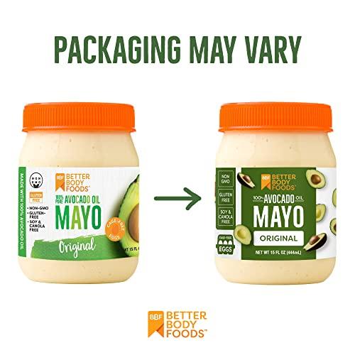 BetterBody Foods BetterBody Foods Avocado Oil Mayonnaise, Non-GMO Mayo Spread Made with Cage-Free Eggs, Paleo (15 Ounces)