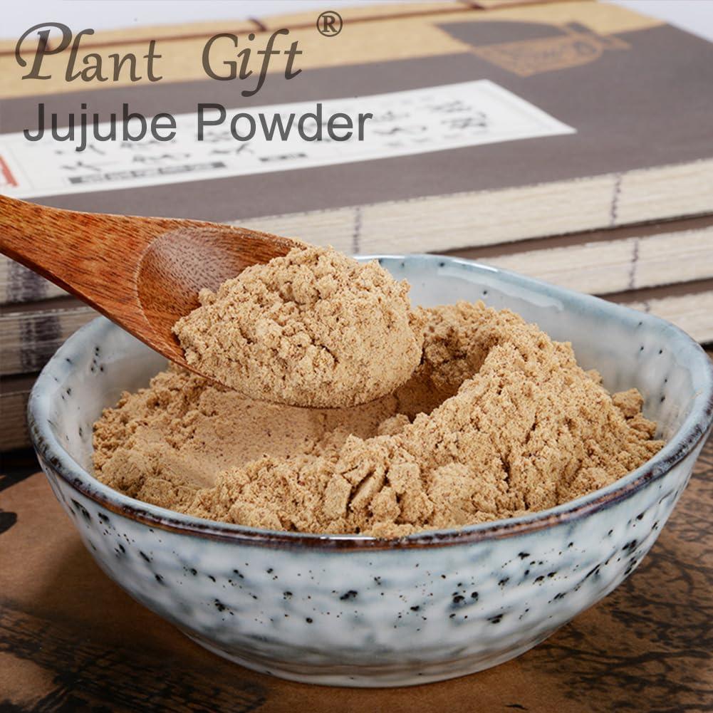 Plant Gift 100% Natural Pure Jujube Powder 100g/3.52oz Cooked Red Dates Powder For Smoothies, Shakes, Baking & Drinks,Tea | Free from Preservatives, Easy to Use Chinese Date