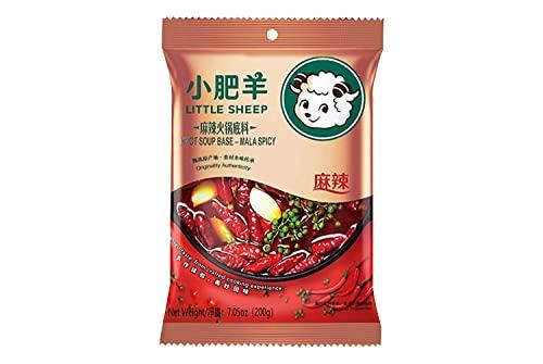 Orchard Hill [Pack of 5] [Free Measuring Spoon] Little Sheep Hotpot Soup Base 5 Flavor Variety Pack (Plain, Hot, Mala Spicy, Mushroom, Big Bone Broth) (, , , , )