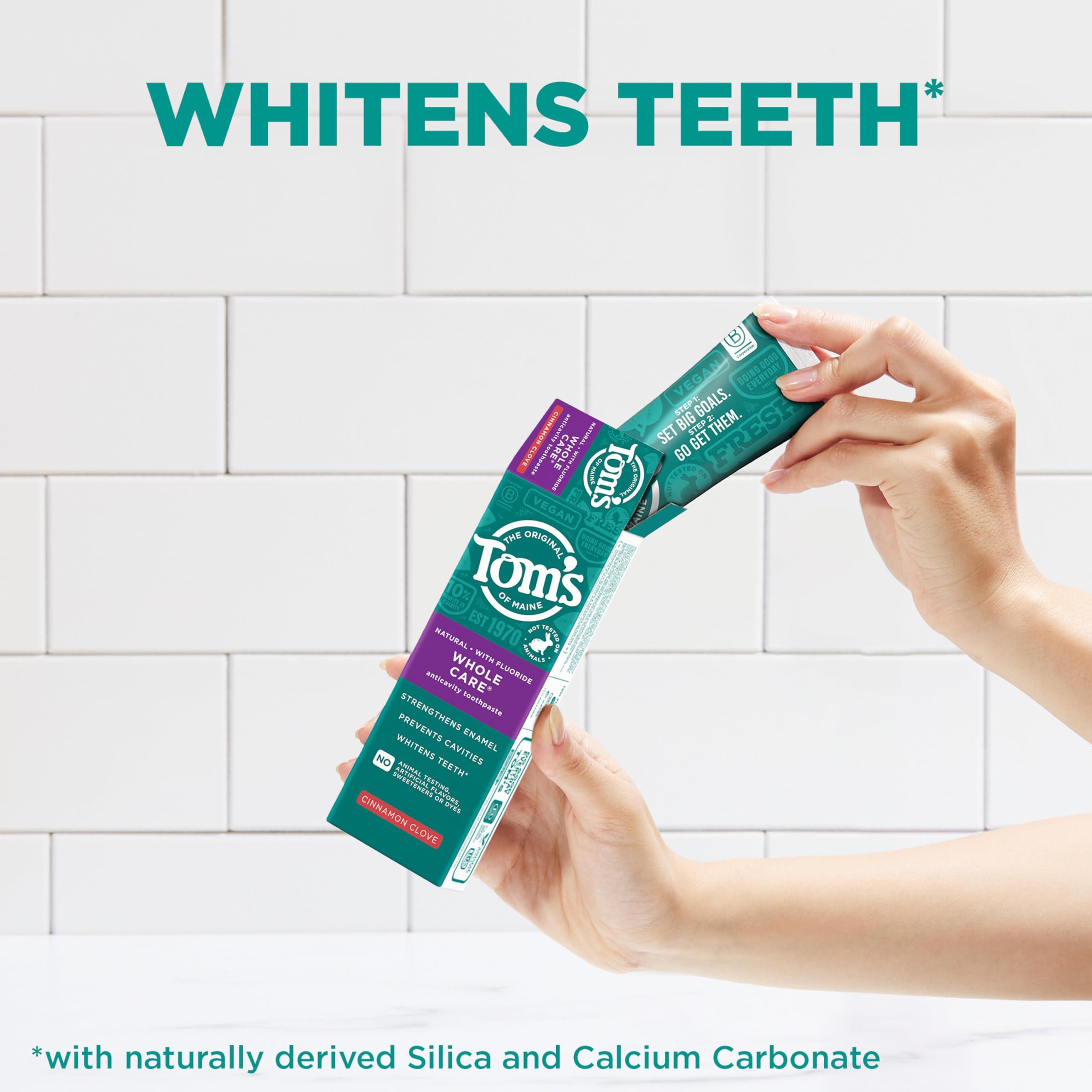 Tom's of Maine Tom's of Maine Whole Care Natural Toothpaste with Fluoride, Cinnamon Clove, 4.0 oz. 3-Pack (Packaging May Vary)