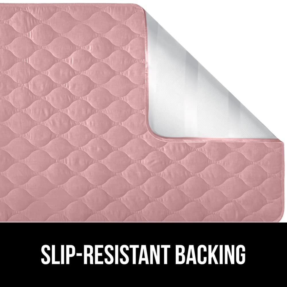 Gorilla Grip Gorilla Grip Washable Underpads, Waterproof Reusable Heavy Absorbency Incontinence Bed Pads, Leak Proof Toddler Mattress Pads, 52x34 Slip Resistant Pad Protector for Bedwetting, Adults and Kids, Pink
