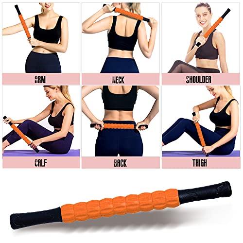 SALIHERI Muscle Roller, Lipo Roller Lymphatic Massager Lipo Massager After Surgery Recovery Muscle Roller Stick Muscle Roller for Legs Massager Roller for Muscles Deep Tissue, Lymphatic Drainage, Orange/Black