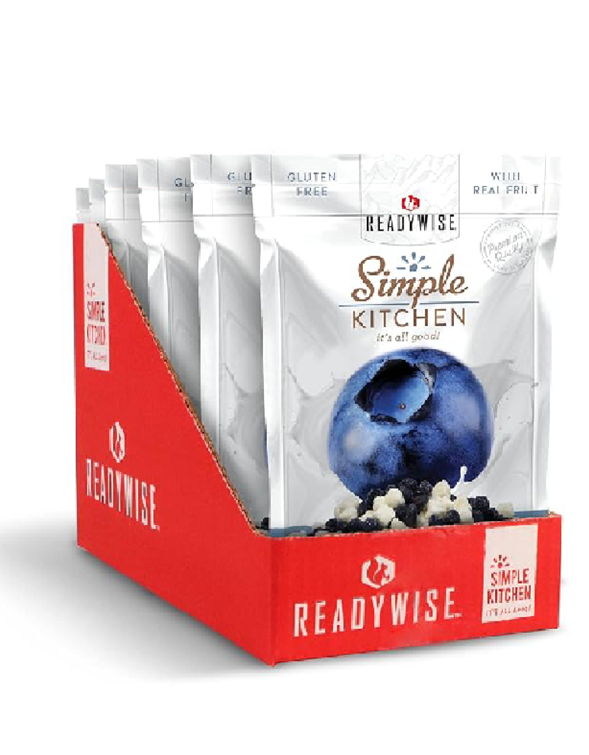 ReadyWise READYWISE - Simple Kitchen, Freeze-Dried Blueberries & Yogurt, Pack of 6, Vegetarian, Gluten Free, Snacks, Blueberries, Yogurt, Dried Fruit, Pre Workout, Healthy Snacks, Camping, Survival Food