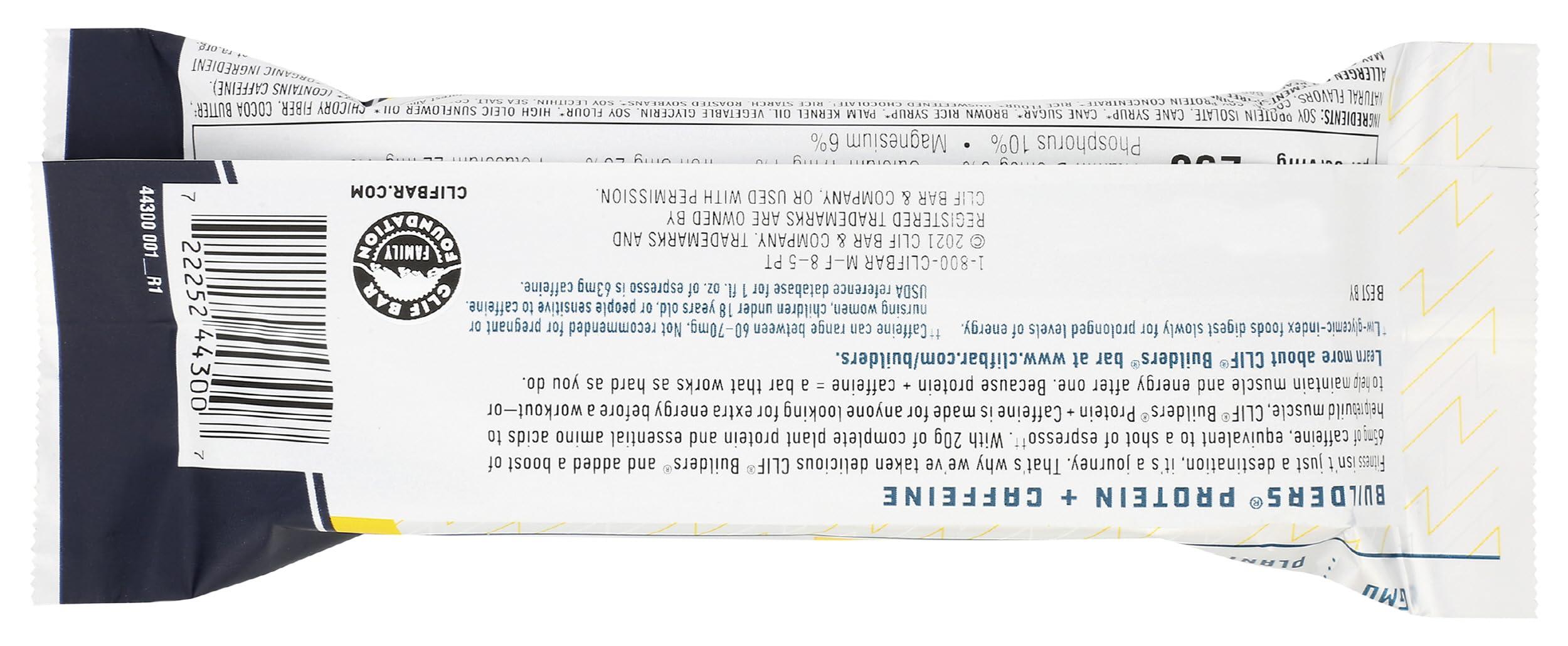 Clif Bar CLIF Chocolate Chip Cookie Dough Caffeine Builders Bar, 2.4 OZ