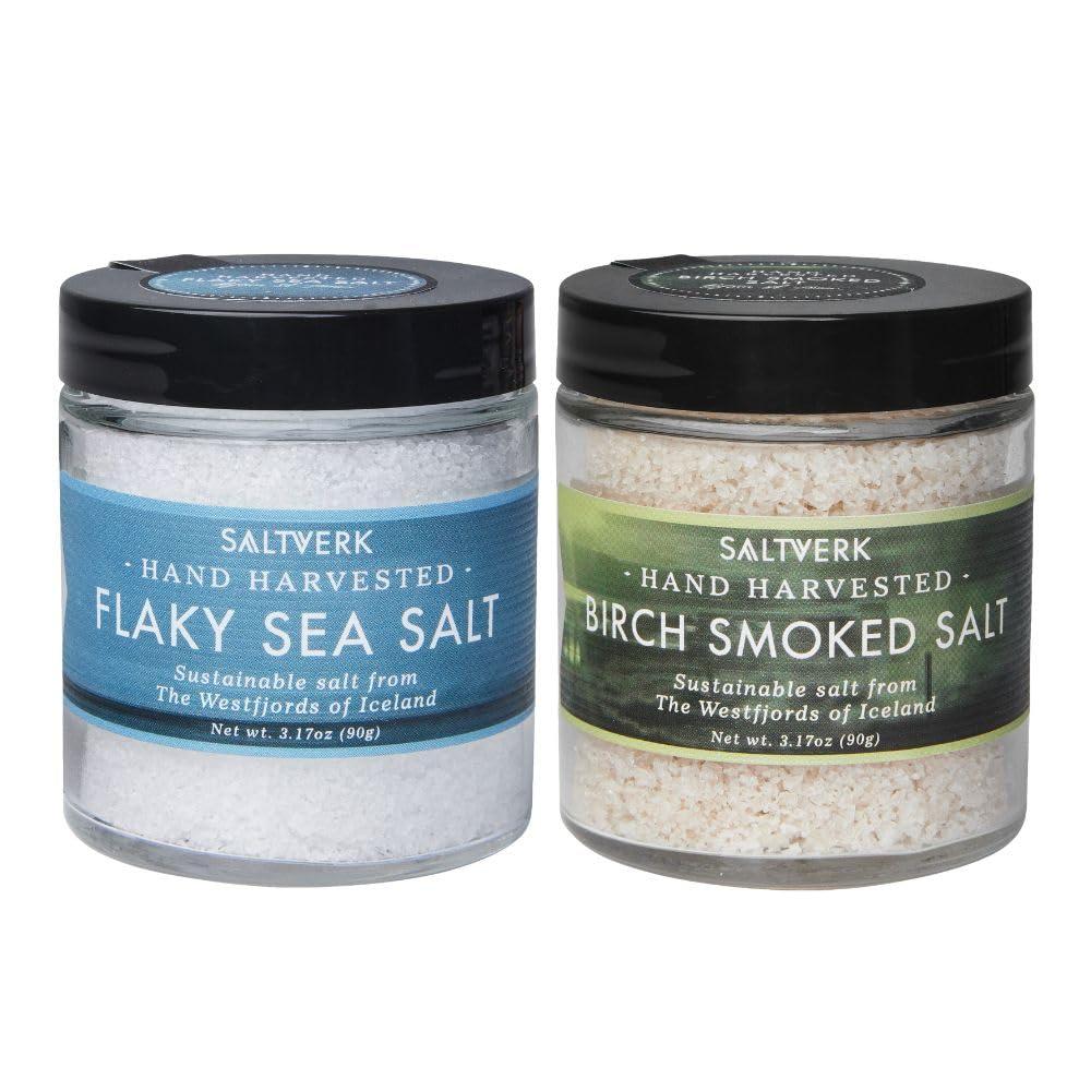 Saltverk Saltverk Icelandic Sea Salt - Flaky Pure + Birch Smoked Bundle