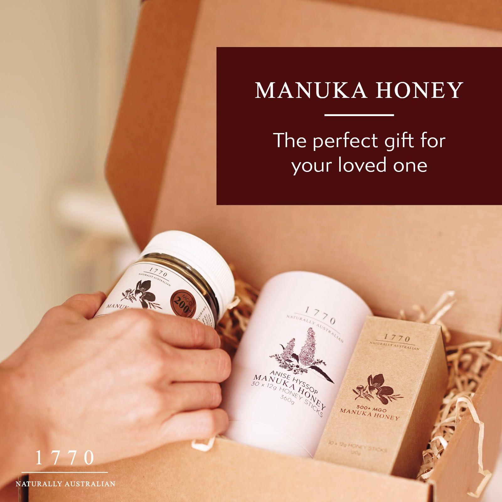 1770 Naturally Australian 1770 Naturally Australian Manuka Honey MGO 500+ Raw Organic Honey Non-GMO, 8.8oz(250g), High Strength, Superfood