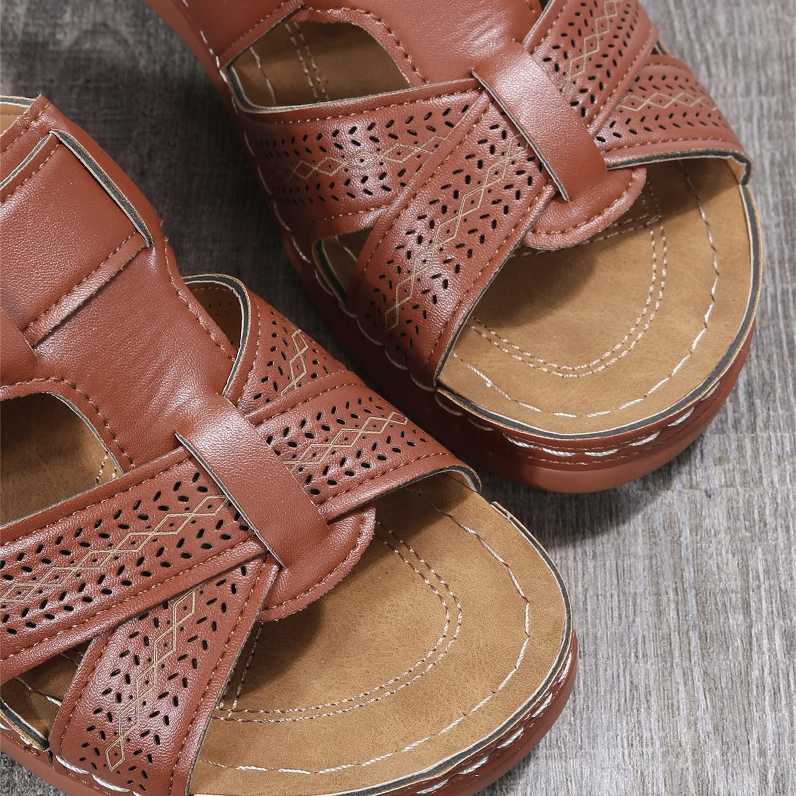 Ladmiple Orthopedic Sandals For Women Plantar Fasciitis Narrow Width Orthopedic Sandals for Women Arch Support Slides Slippers for Plantar Fasciitis Extremely Comfort Dressy Summer Orthotic Flip Flops