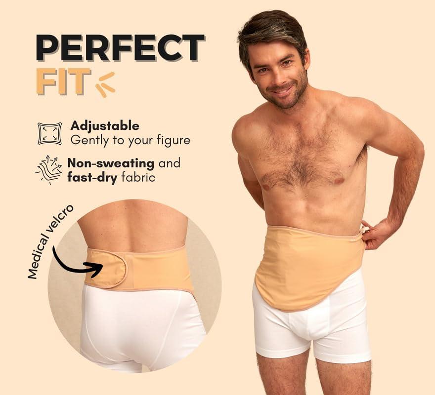 SIIL Ostomy belt for Men & Women, Beige These Ostomy bag covers Acts as Colostomy Belt, Ileostomy Belt as this Stoma Support belt is compatible W/Colostomy bags, Ileostomy bags. Made in Europe
