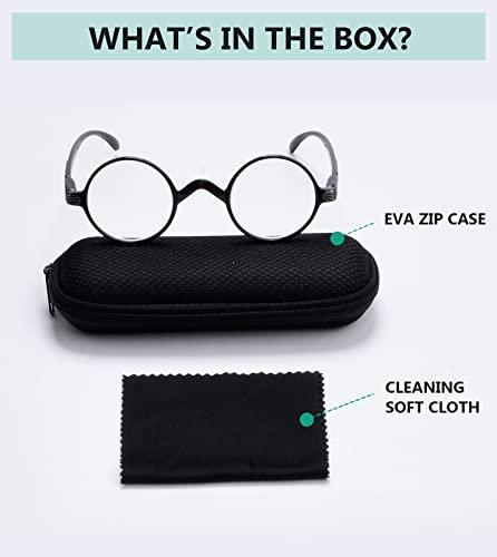 Eyekepper Eyekepper Round Reading Glasses a Little Large than Vintage Professor Oval Readers (Grey Stripe,+3.75)