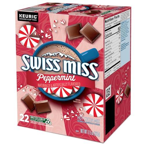 Swiss Miss Swiss Miss Peppermint Hot Cocoa, Single-Serve Keurig K-Cup Pods, Hot Chocolate, 88 Count (4 Packs of 22)