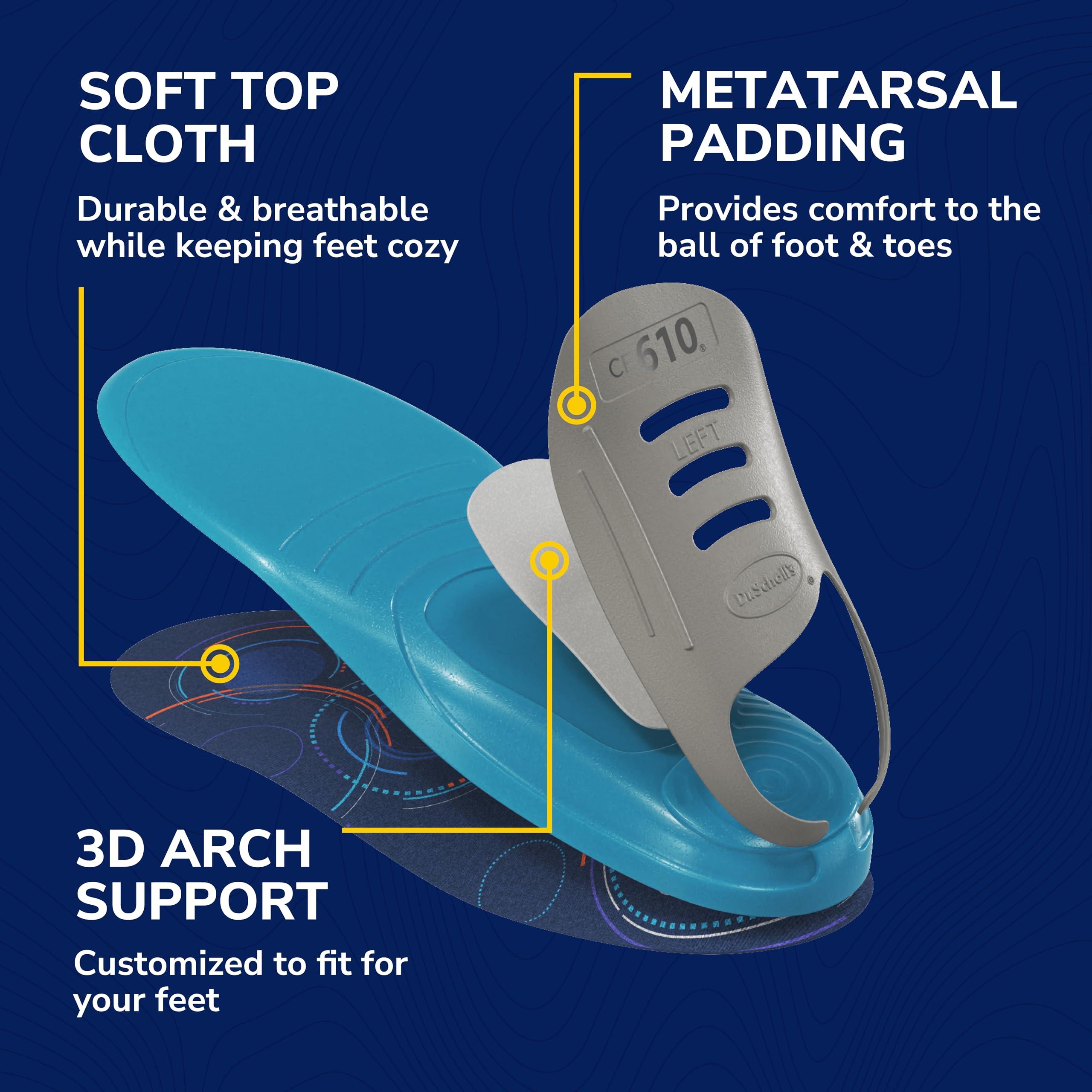 Dr. Scholl\'s Dr. Scholl\'s Custom FiT Comfort Insoles, Standard Arch Support Shoe Inserts for Women Size 5.5-6 | Men 4.5-5, Full Length Insoles Men Women, Superior All Day Comfort and Plantar Fasciitis Relief CF610