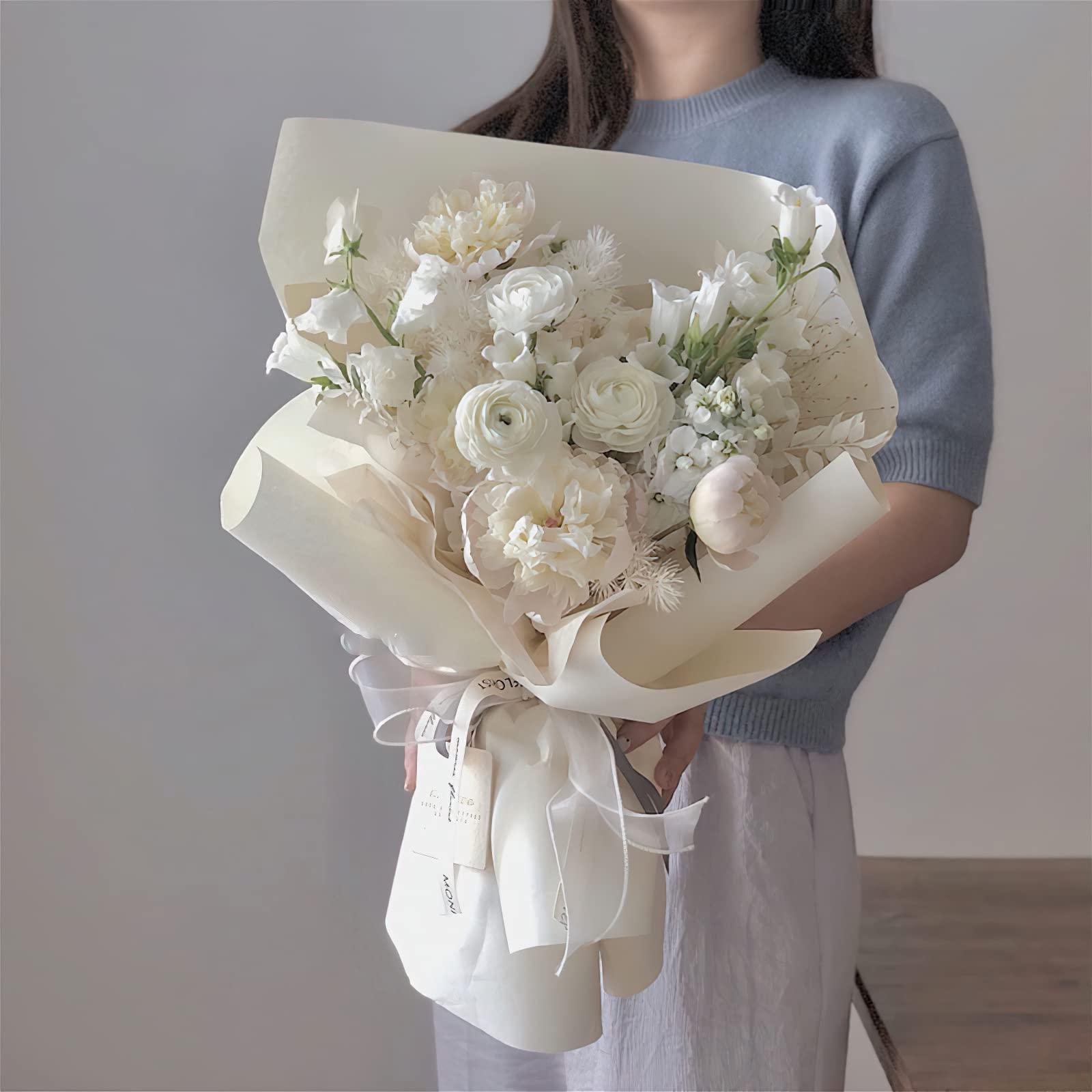 LWFyyds LWFyyds Korean solid color kraft paper roll, flower wrapping paper, bouquet material, gift wrapping paper -Brown