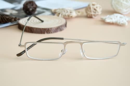 Eyekepper Eyekepper 5-Pack Stainless Steel Frame Half-eye Style Reading Glasses Readers Silver +2.5