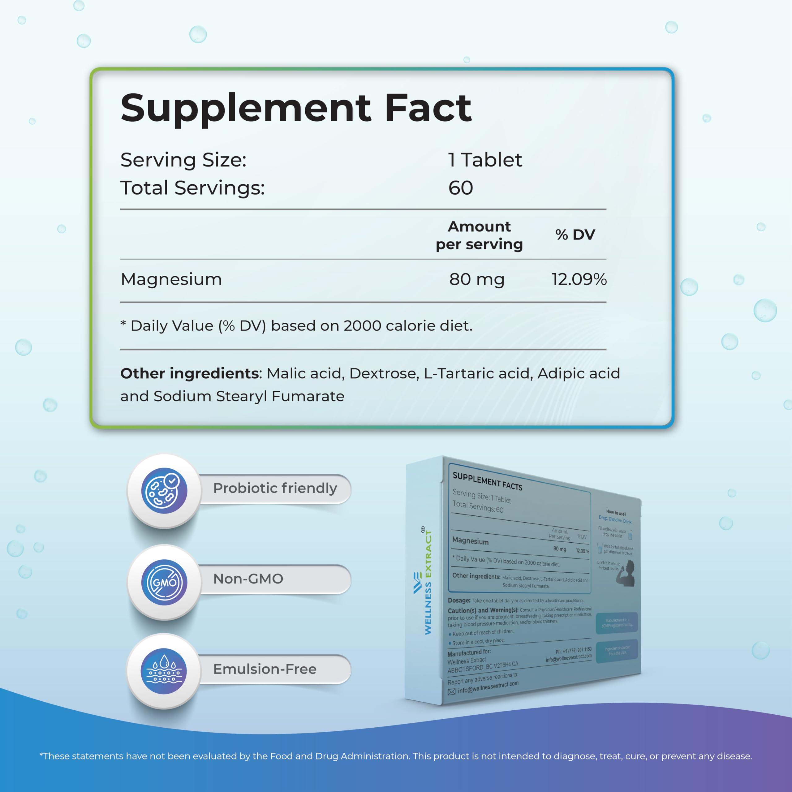 WELLNESS EXTRACT Wellness Extract H2 Molecular Hydrogen Water Tablets with effervescent Technology for Healthy Hydration, Optimal Energy, and Metabolism Support; 8 PPM. (60, Unflavored)
