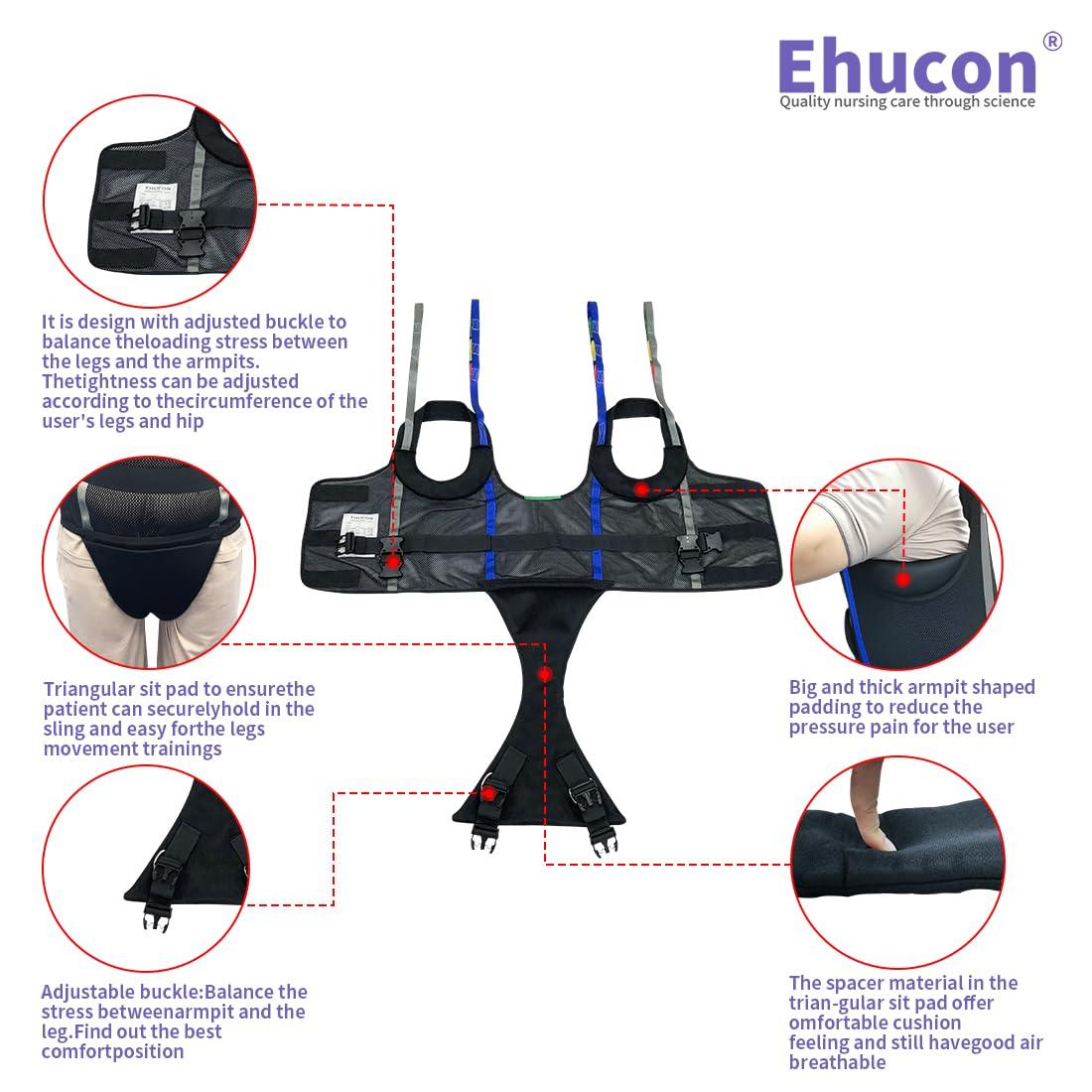 Ehucon Ehucon Hoyer Lift Walking Sling for Patient Ambulation Training,Medical Slings Walking Standing Aids Weight Loading 550 Lbs (X-LargePack of 1)
