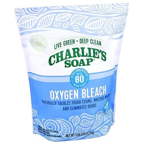 Charlie\'s Soap Charlie\'s Soap Oxygen Bleach (2.64 Lbs., 1 Pack) Non-Chlorine Bleach Alternative Powder Whiten Laundry & Remove Stains Safer for Colors