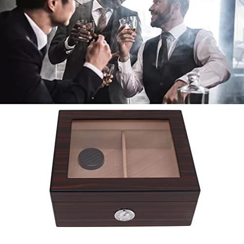 Xcello Xcello Wood Cigar Humidor with Clear Top Desktop Cigar Box for 50 Cigars, Hygrometer Included