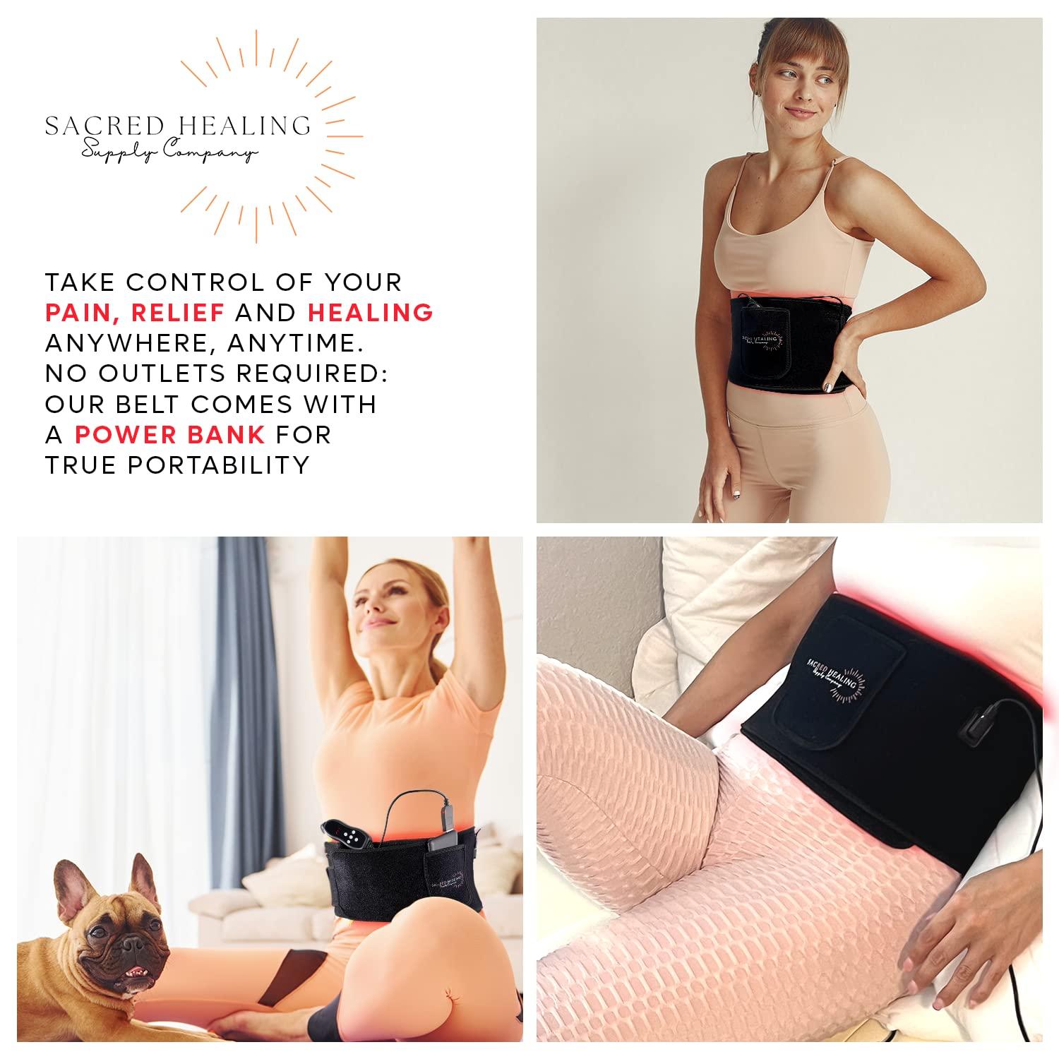 SACRED HEALING SUPPLY COMPANY Sacred Healing Infrared + Red Light Therapy Belt - Full Body Portable Advanced Medical Grade Technology for Pain Relief, Skin Care, Body Contouring and More. Power Bank & Ebook Gift Set