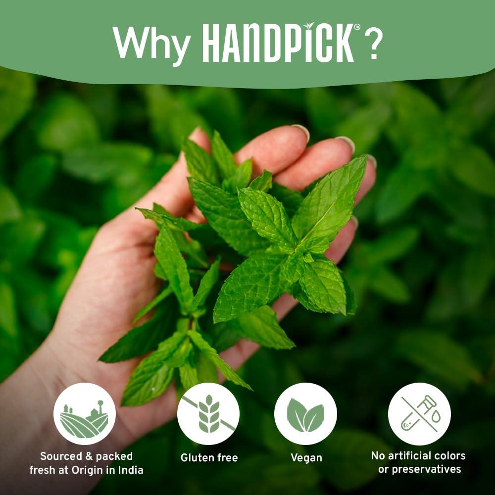 HANDPICK HANDPICK, Lemon Ginger Herbal Tea, Eco-conscious Tea Bags - 100 Pyramid Tea Bags | 100% Natural Ingredients, Hand-made Blend of Lemon & Ginger | Caffeine Free, Gluten Free | No Artificial Ingredients