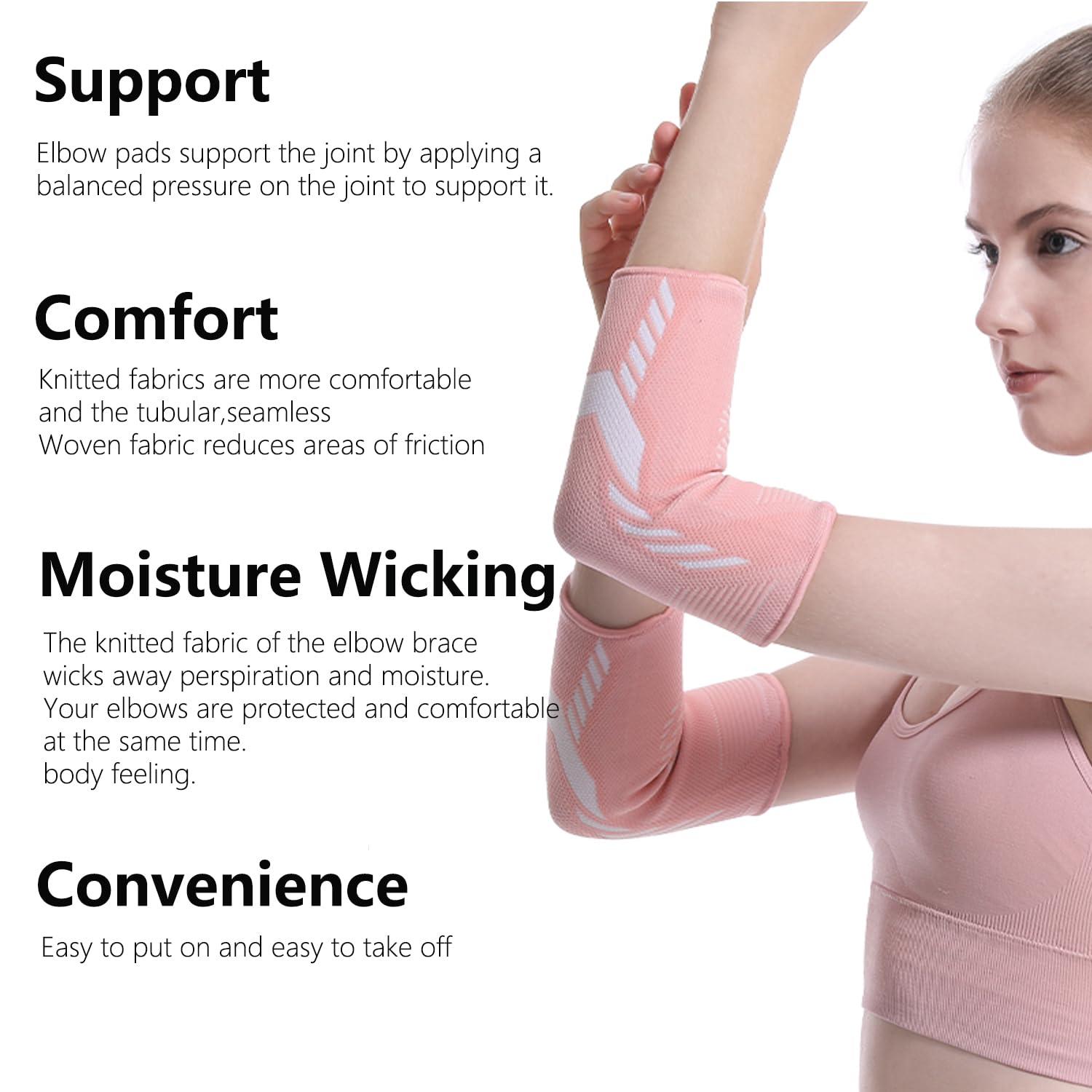 Cinlitek Cinlitek Elbow Support Brace for Women and Men,Elbow Compression Sleeve, for Golfers Elbow, Tennis Elbow, Arthritis, Weightlifting, Tendonitis,Gym,Workouts,Reduce Joint Pain(Pink, X-Large)